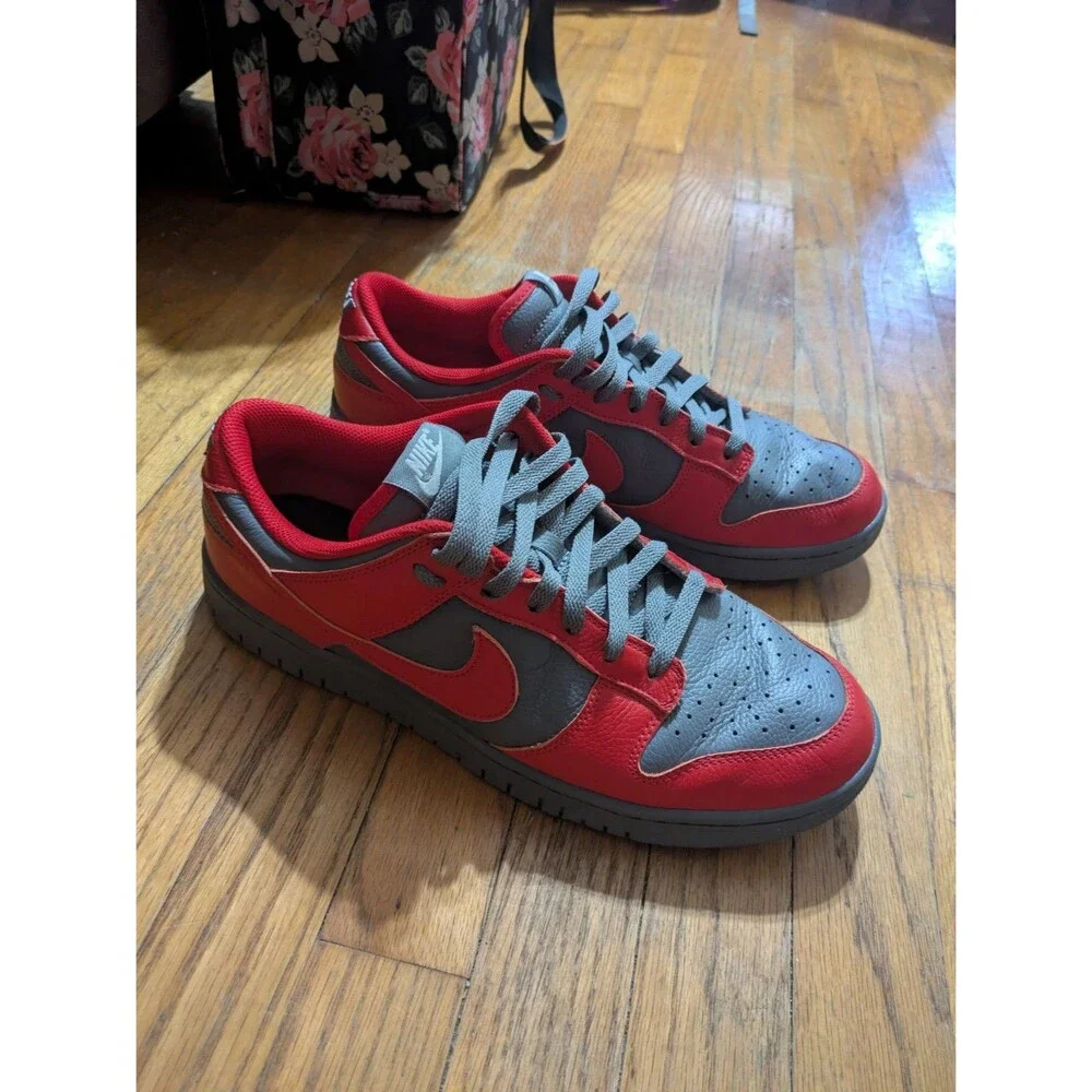 Nike Low Dunk By You Red And Gray Custom Mens Size 12 FN0569900